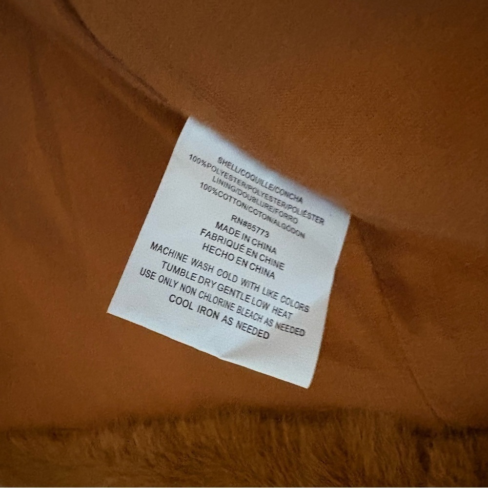 O'NEILL Merina Womens Faux Fur Jacket Peacoat Caramel Color Sz.L Oversized EUC - Picture 10 of 16